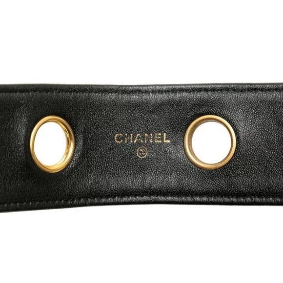 Authentic CHANEL vintage black lambskin runway belt 70cm - Picture 10 of 10